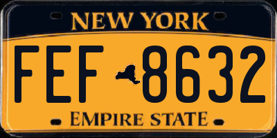 NY license plate FEF8632