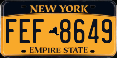 NY license plate FEF8649