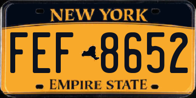 NY license plate FEF8652