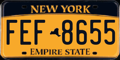 NY license plate FEF8655