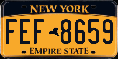 NY license plate FEF8659