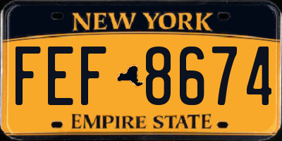 NY license plate FEF8674