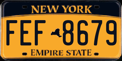 NY license plate FEF8679