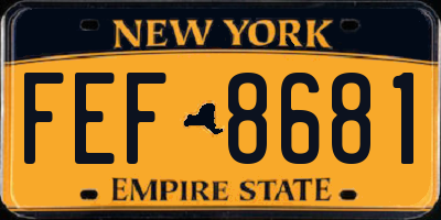 NY license plate FEF8681