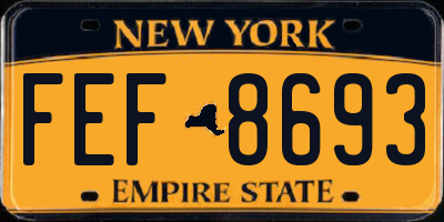 NY license plate FEF8693