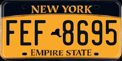NY license plate FEF8695