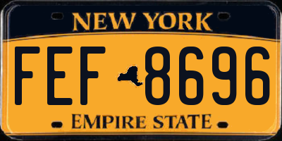 NY license plate FEF8696