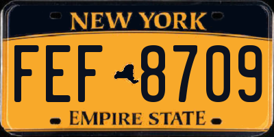 NY license plate FEF8709