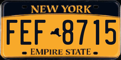 NY license plate FEF8715