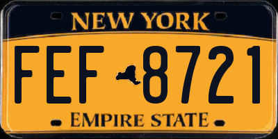 NY license plate FEF8721