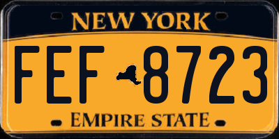NY license plate FEF8723