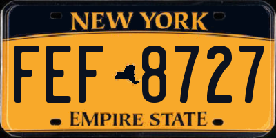 NY license plate FEF8727