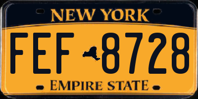 NY license plate FEF8728