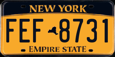 NY license plate FEF8731