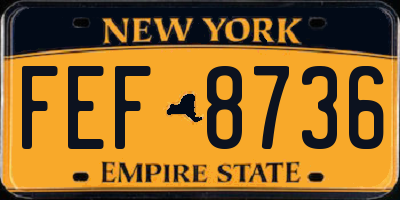 NY license plate FEF8736