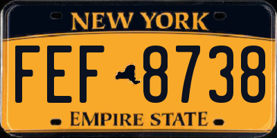 NY license plate FEF8738