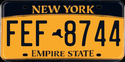 NY license plate FEF8744