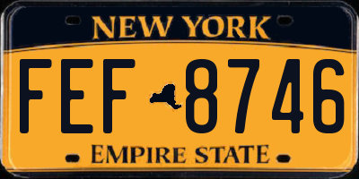 NY license plate FEF8746