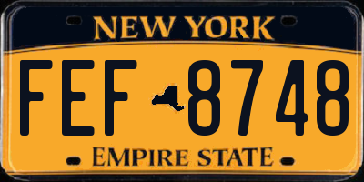 NY license plate FEF8748