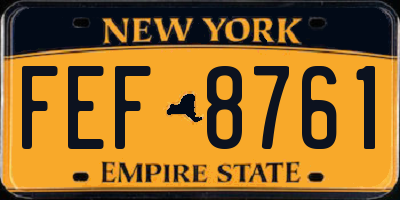 NY license plate FEF8761