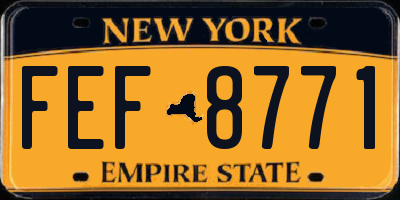 NY license plate FEF8771