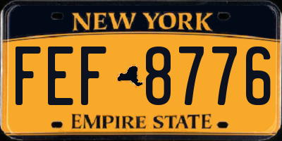 NY license plate FEF8776