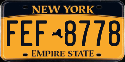 NY license plate FEF8778