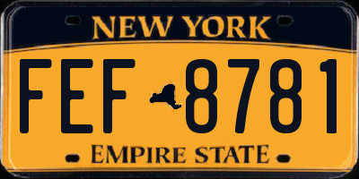 NY license plate FEF8781