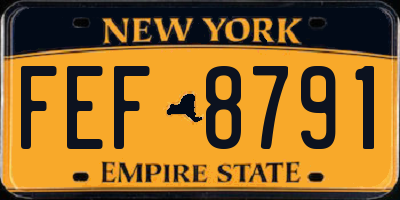 NY license plate FEF8791