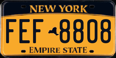 NY license plate FEF8808