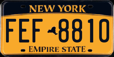 NY license plate FEF8810