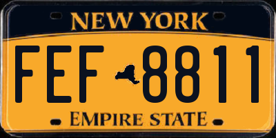 NY license plate FEF8811
