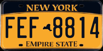 NY license plate FEF8814
