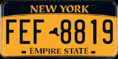 NY license plate FEF8819