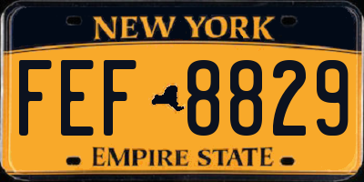 NY license plate FEF8829