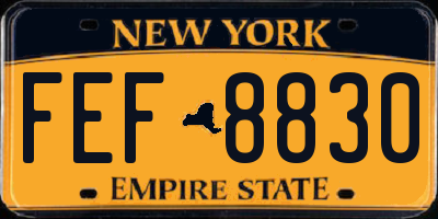 NY license plate FEF8830