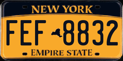NY license plate FEF8832
