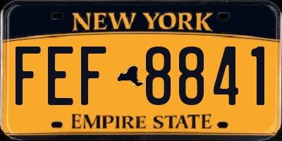 NY license plate FEF8841