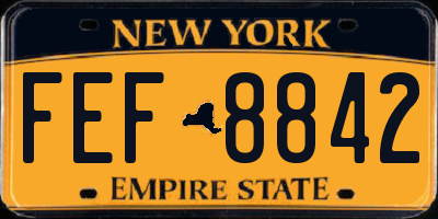 NY license plate FEF8842