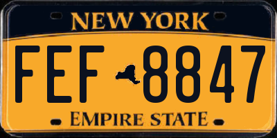 NY license plate FEF8847