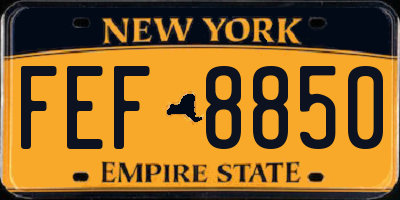 NY license plate FEF8850