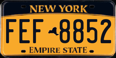 NY license plate FEF8852