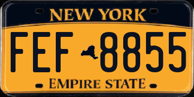 NY license plate FEF8855