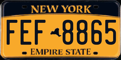 NY license plate FEF8865