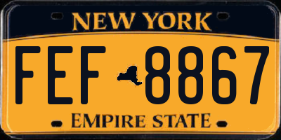 NY license plate FEF8867