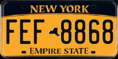NY license plate FEF8868