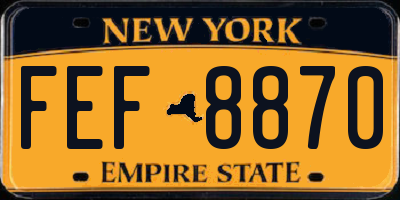 NY license plate FEF8870