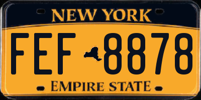 NY license plate FEF8878