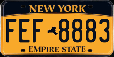 NY license plate FEF8883