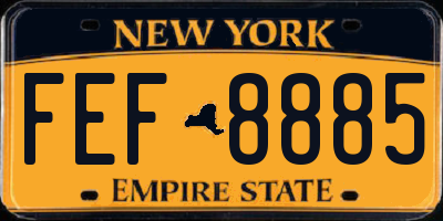 NY license plate FEF8885